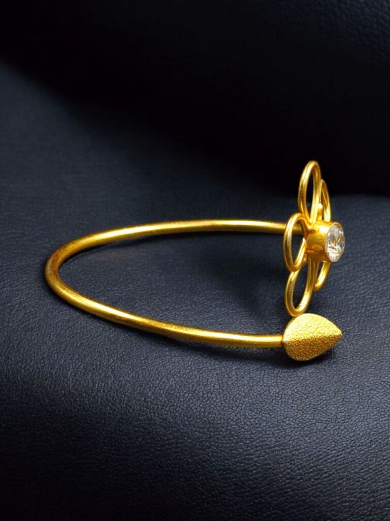 Premium Gold Plated Flower Design Bracelet | Unique Party Wear Jewelry for Girls